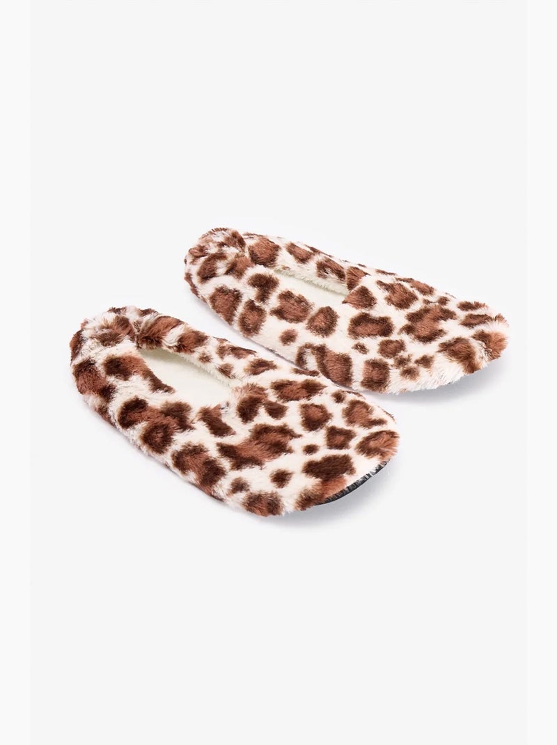 Meias invisíveis leopard fluffy penti Creme - Kiabi