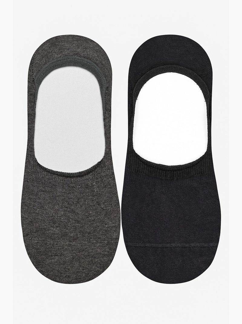 Meias invisíveis masculinas helios penti Preto Cinza - Kiabi