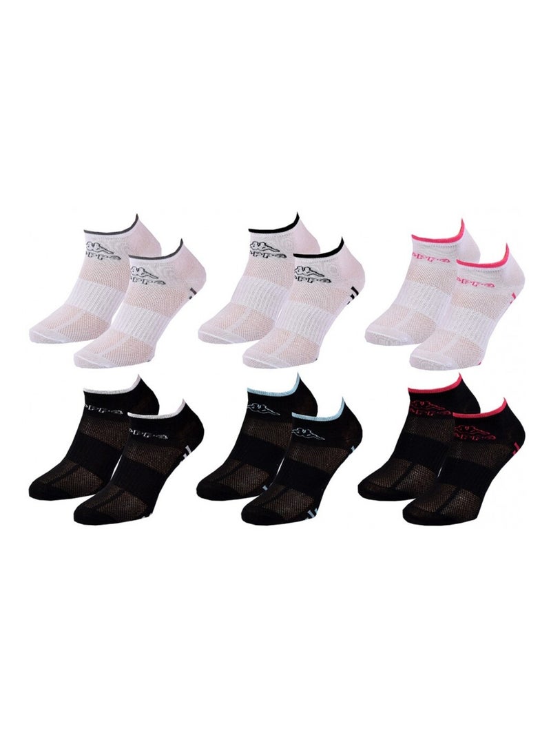 Meias KAPPA SNEAKER - Pack de 6 Branco Multicolor Preto - Kiabi