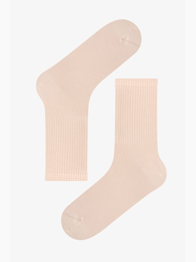 Meias masculinas cano médio com estampa slogan dual shade, 2 pares penti Azul-bege - Kiabi