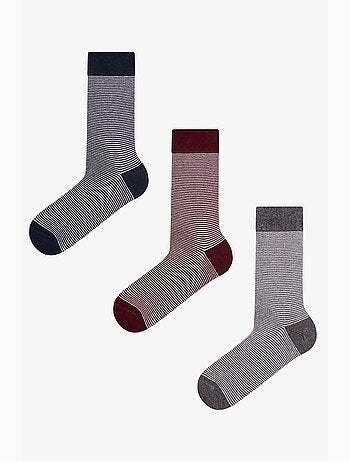 Meias masculinas earth neutral às riscas, pack de 2 penti