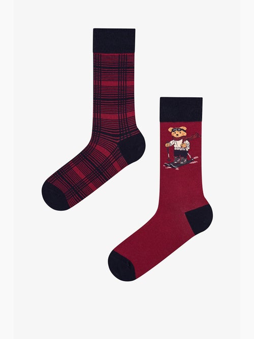 Meias masculinas ski buddy com padrão de ano novo, pacote de 2 penti - Kiabi Meias masculinas ski buddy com padrão de ano novo, pacote de 2 penti - Kiabi