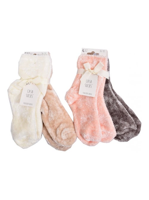 Meias Mulher Casa Socks Toque Suave - Pack de 4 - Kiabi