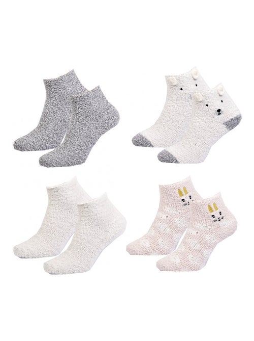 Meias Mulher Casa Socks Toque Suave - Pack de 4 - Kiabi
