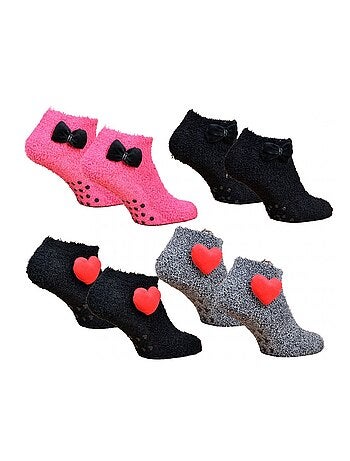 Meias Mulher Casa Socks Toque Suave - Pack de 4