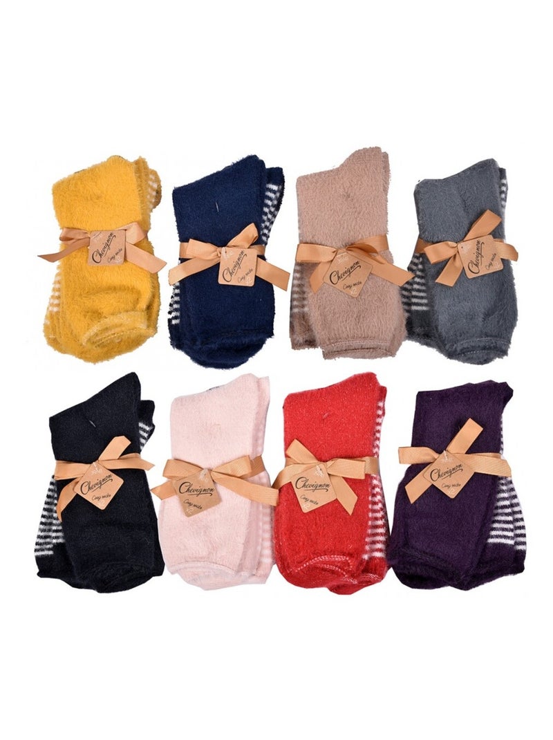 Meias mulher chevignon - pack de 6 Cinza-amarelo branco - Kiabi
