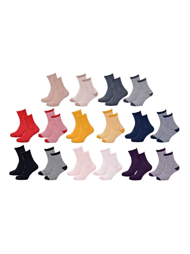 Meias mulher chevignon - pack de 6 Cinza-amarelo branco - Kiabi