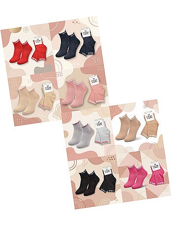 Meias mulher com lantejoulas soquetes pack 8 pares ozabi