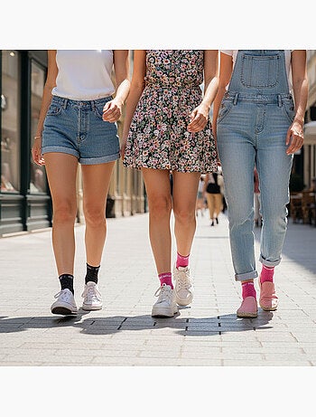 Meias mulher com lantejoulas soquetes pack 8 pares ozabi