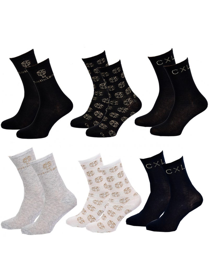 Meias Mulher CXL By LACROIX Qualidade e Conforto - Pack de 12 Dourado/Ouro - Kiabi