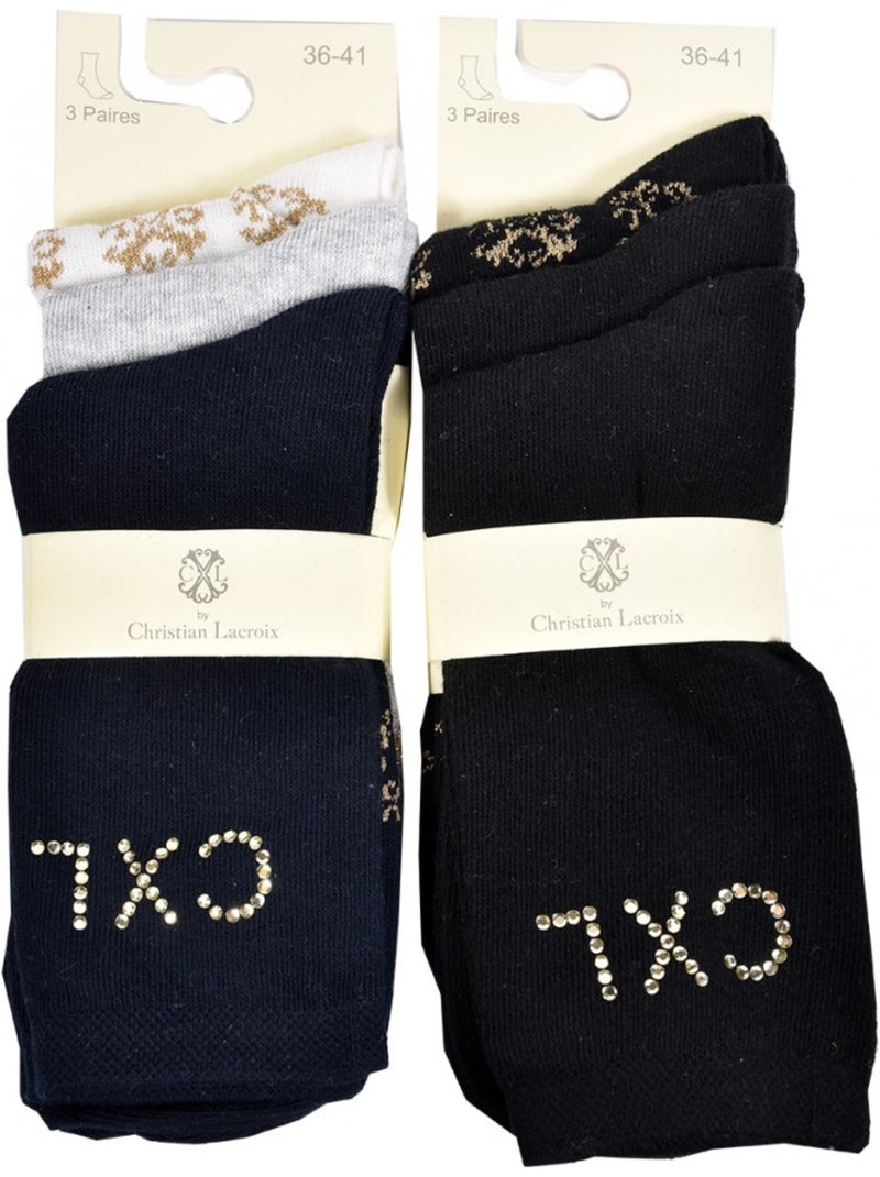 Meias mulher CXL By LACROIX Qualidade e Conforto - Pack de 6 Multicolorido - Kiabi