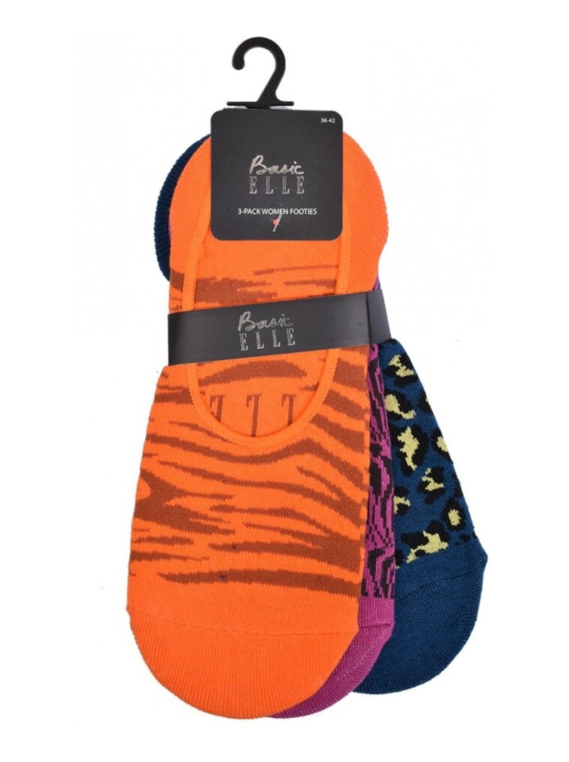 Meias Mulher ELLE Basic - Pack de 9 Preto Multicolorido - Kiabi