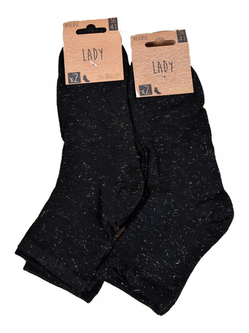 Meias Mulher Fantasia Conforto Algodão Majoritário - Pack de 4 Preto Preto - Kiabi