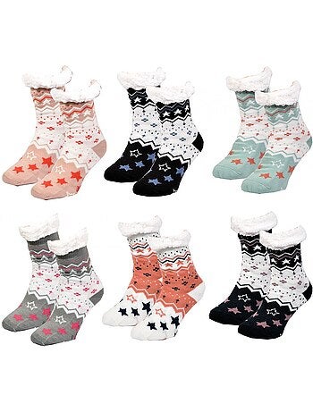 Meias Mulher Interior Térmicas Antiderrapantes - Pack de 3