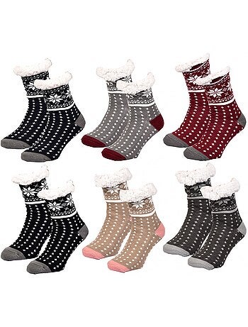 Meias Mulher Interior Térmicas Antiderrapantes - Pack de 3