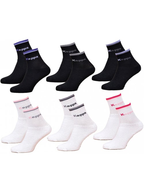 Meias Mulher KAPPA Modelo Ténis - Pack de 6 - Kiabi Meias Mulher KAPPA Modelo Ténis - Pack de 6 - Kiabi