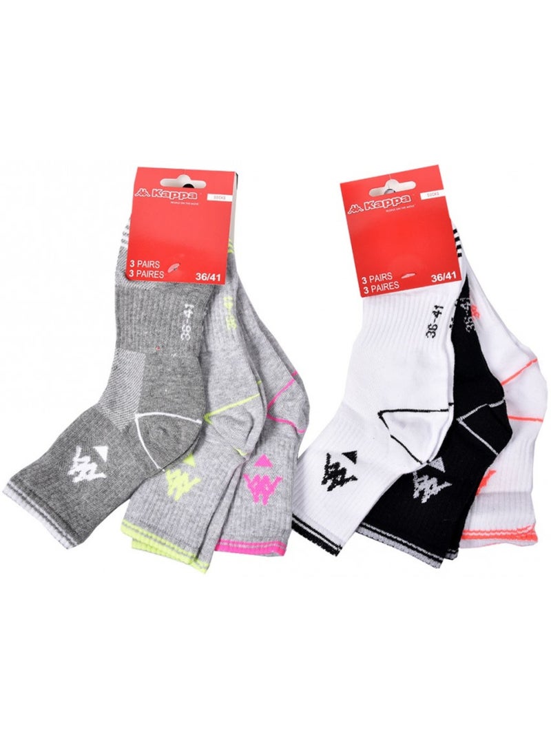 Meias Mulher KAPPA QUARTER - Pack de 6 Multicolorido - Kiabi