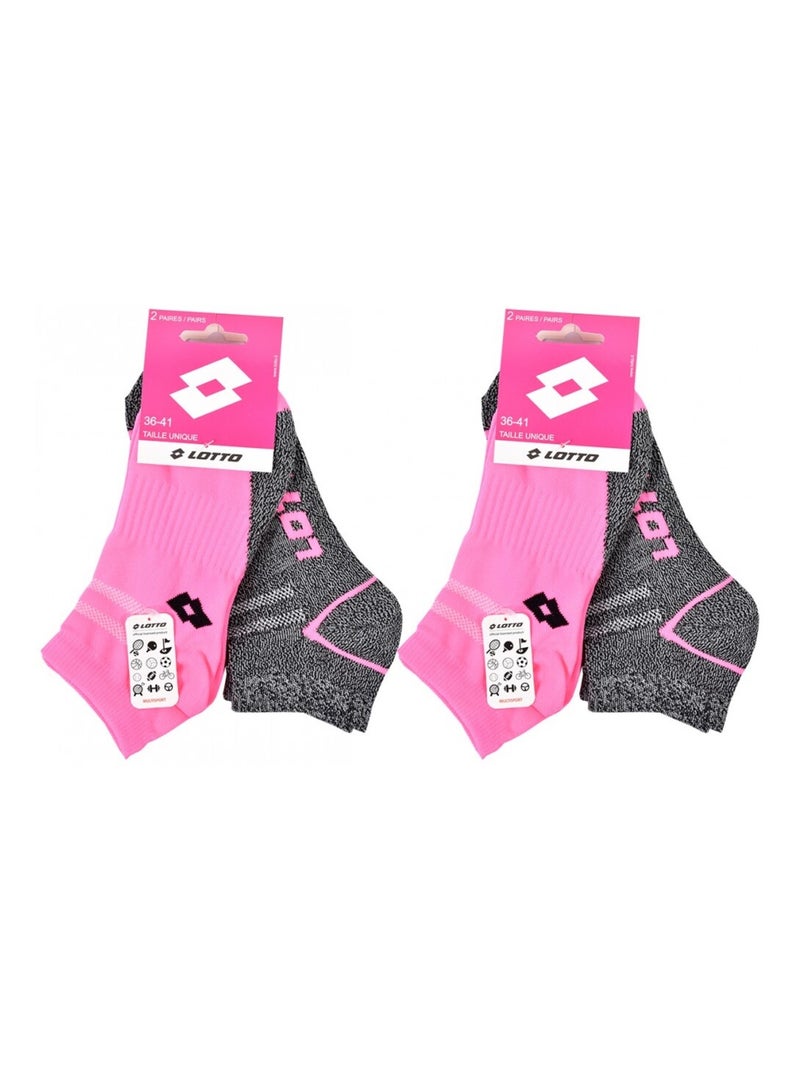 Meias Mulher LOTTO - Pack de 4 Cinza-rosa - Kiabi