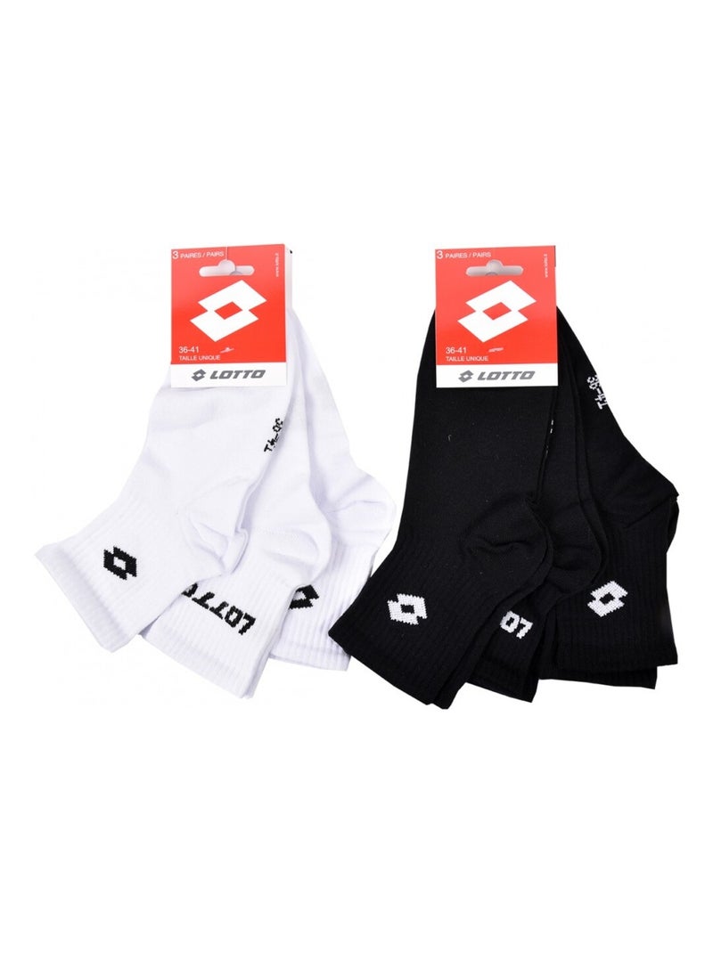 Meias Mulher LOTTO - Pack de 6 Preto Branco - Kiabi