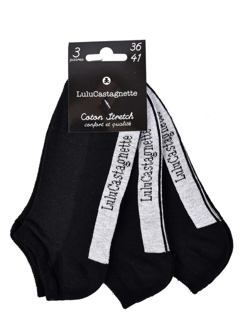 Meias mulher LULU CASTAGNETTE - Pack de 3 Preto Preto - Kiabi