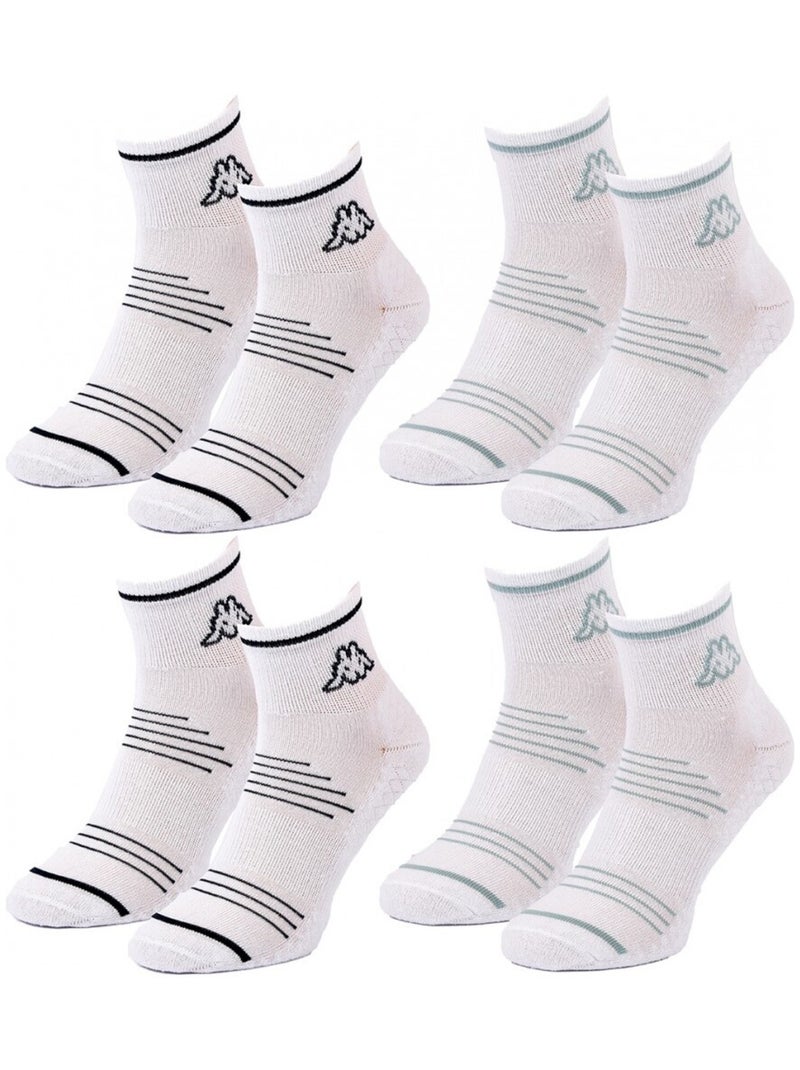 Meias Mulher QUARTER KAPPA - Pack de 4 Branco - Kiabi