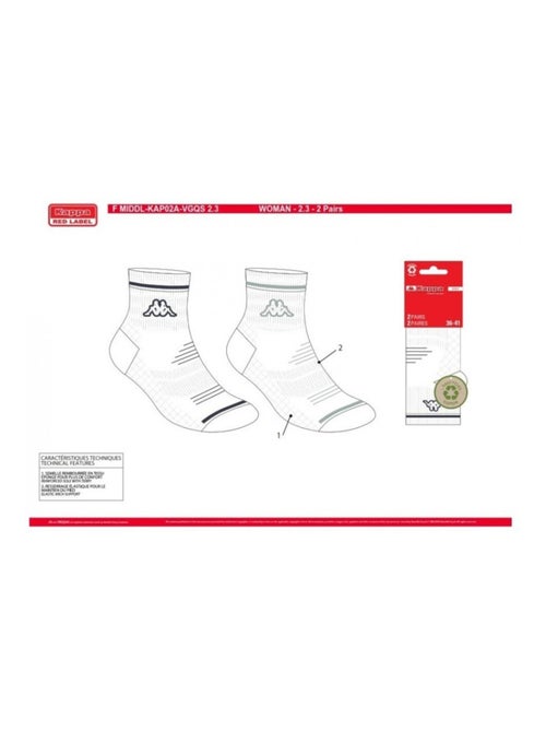 Meias Mulher QUARTER KAPPA - Pack de 4 - Kiabi Meias Mulher QUARTER KAPPA - Pack de 4 - Kiabi