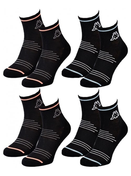 Meias Mulher QUARTER KAPPA - Pack de 4 - Kiabi Meias Mulher QUARTER KAPPA - Pack de 4 - Kiabi