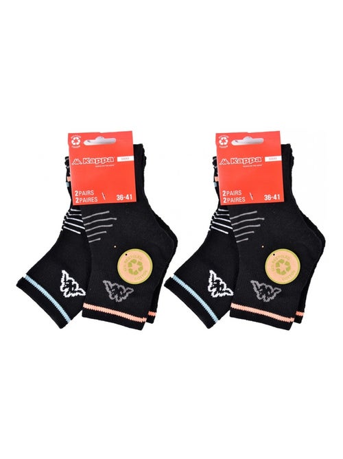 Meias Mulher QUARTER KAPPA - Pack de 4 - Kiabi Meias Mulher QUARTER KAPPA - Pack de 4 - Kiabi