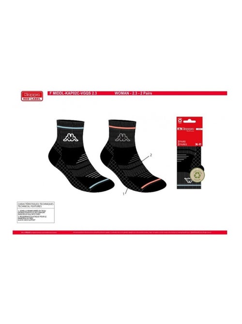 Meias Mulher QUARTER KAPPA - Pack de 4 - Kiabi Meias Mulher QUARTER KAPPA - Pack de 4 - Kiabi