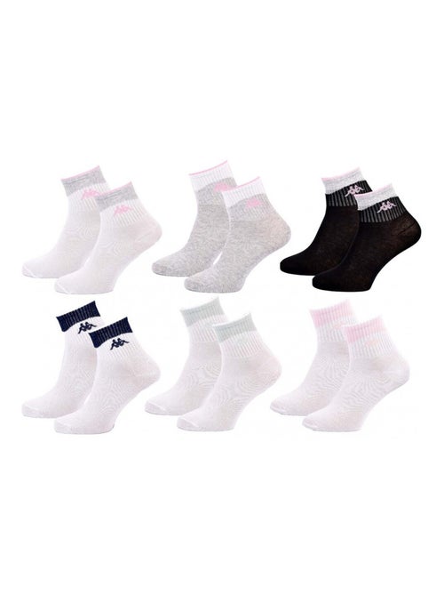 Meias Mulher QUARTER KAPPA - Pack de 6 - Kiabi Meias Mulher QUARTER KAPPA - Pack de 6 - Kiabi