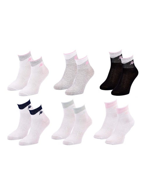 Meias Mulher QUARTER KAPPA - Pack de 6 - Kiabi Meias Mulher QUARTER KAPPA - Pack de 6 - Kiabi