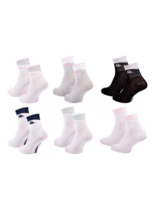 Meias Mulher QUARTER KAPPA - Pack de 6 - Kiabi Meias Mulher QUARTER KAPPA - Pack de 6 - Kiabi