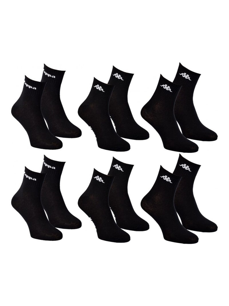 Meias Mulher QUARTER KAPPA - Pack de 6 Preto - Kiabi