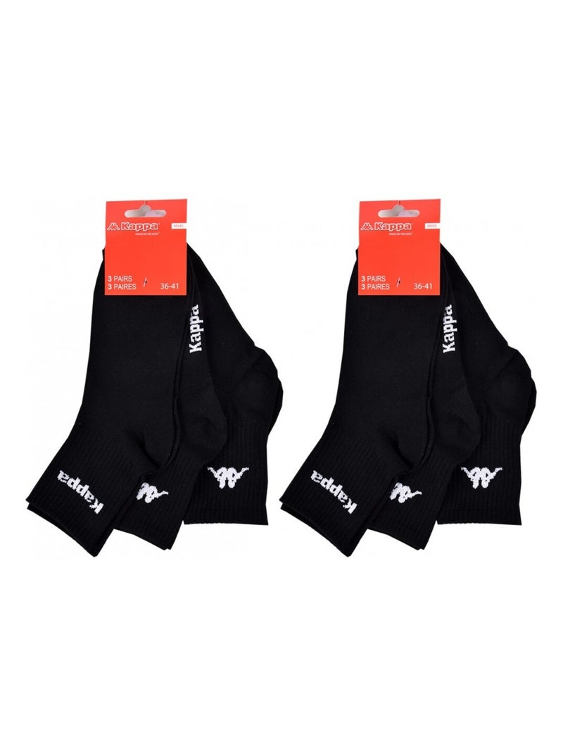 Meias Mulher QUARTER KAPPA - Pack de 6 Preto - Kiabi