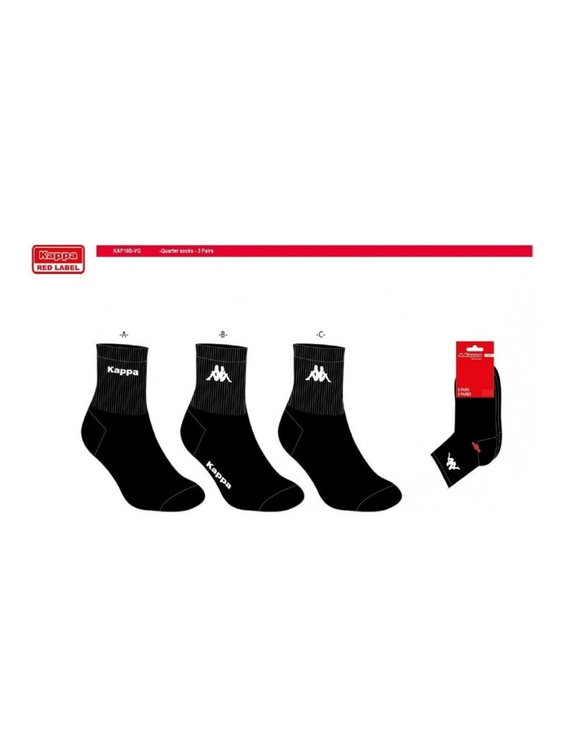 Meias Mulher QUARTER KAPPA - Pack de 6 Preto - Kiabi