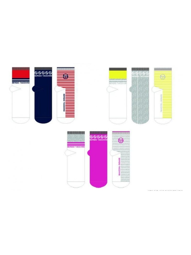 Meias mulher quarter sergio tacchini pack de 9 Multicolorido - Kiabi