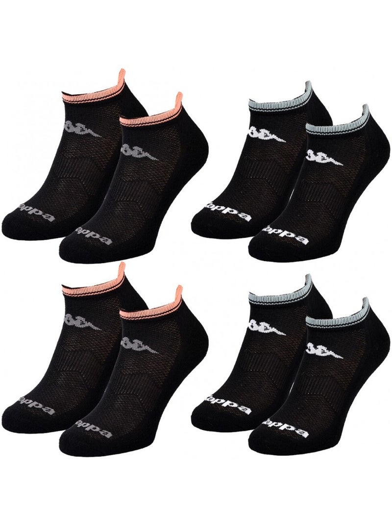Meias Mulher SNEAKER KAPPA - Pack de 4 Preto - Kiabi