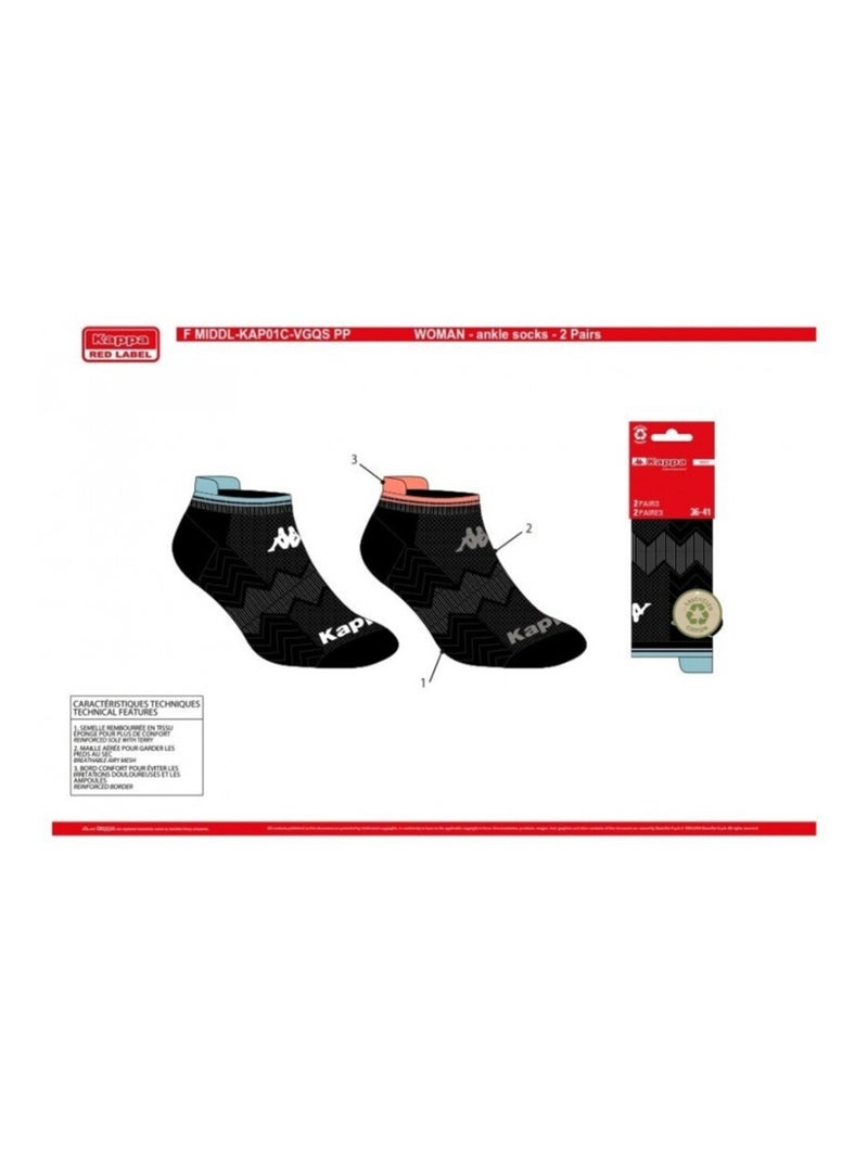 Meias Mulher SNEAKER KAPPA - Pack de 4 Preto - Kiabi