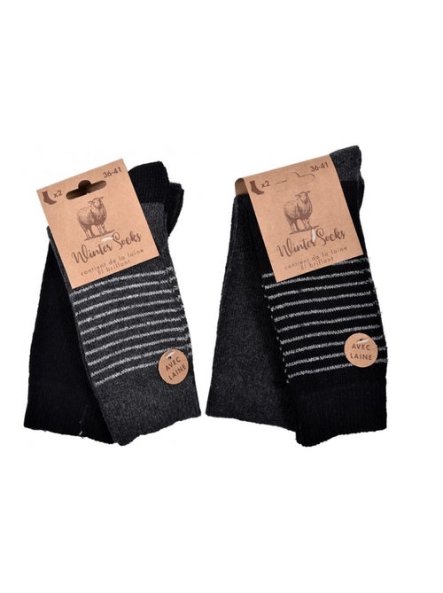 Meias Mulher WINTER SOCKS - Pack de 4 - Kiabi Meias Mulher WINTER SOCKS - Pack de 4 - Kiabi