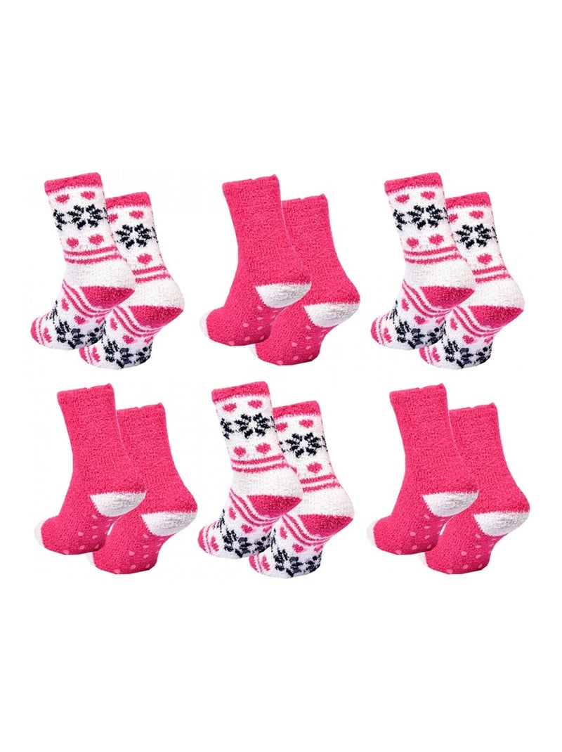 Meias Mulher WINTER SOCKS - Pack de 6 Branco / Rosa / Bege - Kiabi