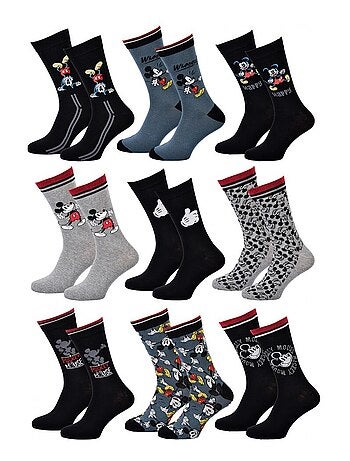 Meias Pack Homem DISNEY MICKEY MOUSE - Pack de 9