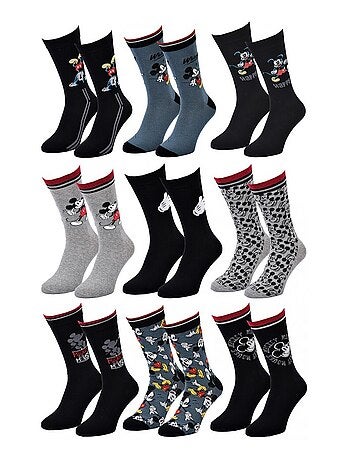 Meias Pack Homem DISNEY MICKEY MOUSE - Pack de 9