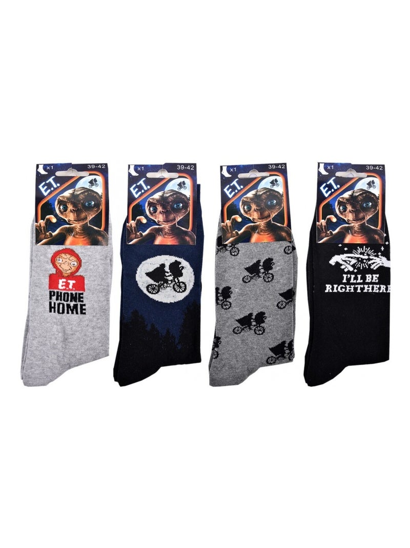 Meias Pack Homem E.T L'EXTRATERRESTRE - Pack de 4 Cinza-amarelo preto - Kiabi
