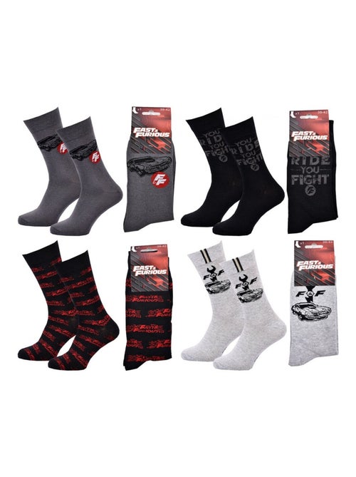 Meias Pack HOMEM FAST AND FURIOUS - Pack de 4 - Kiabi Meias Pack HOMEM FAST AND FURIOUS - Pack de 4 - Kiabi
