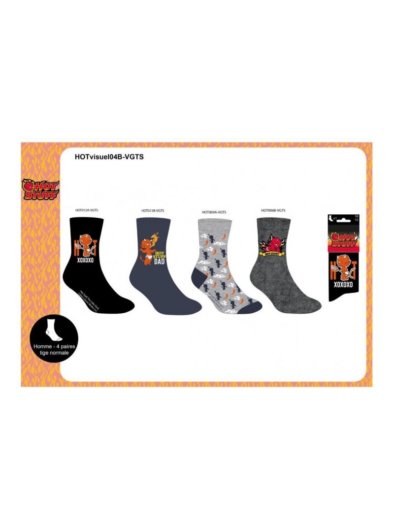 Meias Pack Homem HOT STUFF - Pack de 8 Azul-cinza claro Preto - Kiabi
