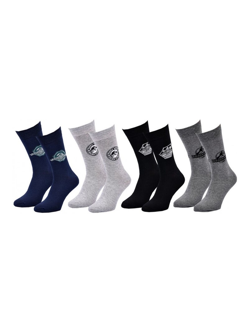 Meias Pack HOMEM JURASSIC WORLD - Pack de 4 Azul-cinza claro Preto - Kiabi