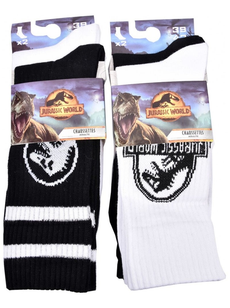 Meias Pack HOMEM JURASSIC WORLD - Pack de 4 Preto Branco - Kiabi
