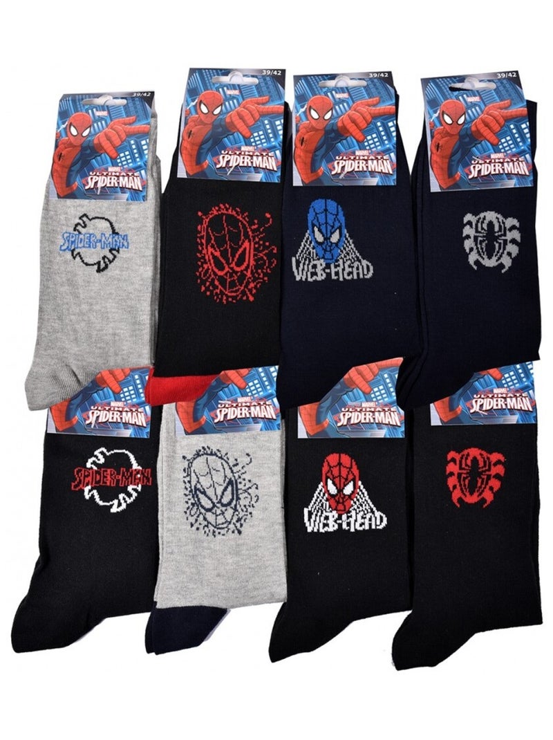 Meias Pack Homem SPIDERMAN - Pack de 9 Azul-cinza claro Preto - Kiabi
