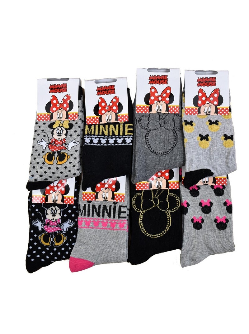 Meias Pack Rapariga DISNEY MINNIE Pack de 9 Pares Cinza-amarelo branco - Kiabi