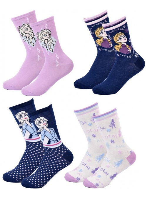 Meias Pack Rapariga LA REINE DES NEIGES - Pack de 4 - Kiabi Meias Pack Rapariga LA REINE DES NEIGES - Pack de 4 - Kiabi